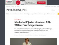 Bild zum Artikel: Bundestagswahl: Merkel will 'jeden einzelnen AfD-Wähler' zurückgewinnen