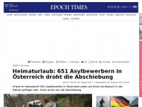 Bild zum Artikel: Heimaturlaub: 651 Asylbewerbern in Österreich droht die Abschiebung