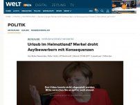 Bild zum Artikel: Interview in der WELT AM SONNTAG: Urlaub im Heimatland? Merkel droht Asylbewerbern mit Konsequenzen
