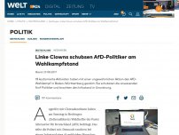 Bild zum Artikel: Hechingen: Linke Clowns schubsen AfD-Politiker am Wahlkampfstand