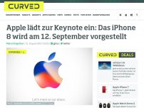 Bild zum Artikel: Apple lädt zur Keynote ein: Das iPhone 8 wird am 12. September vorgestellt