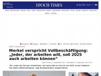 Bild zum Artikel: Merkel verspricht Vollbeschäftigung: „Jeder, der arbeiten will, soll 2025 auch arbeiten können“