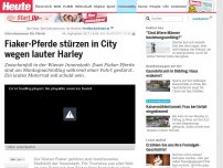 Bild zum Artikel: Schreckmoment für Pferde: Fiaker-Pferde stürzen in City wegen lauter Harley