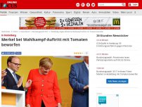 Bild zum Artikel: In Heidelberg - Merkel wird bei Wahlkampf-Auftritt mit Tomaten beworfen