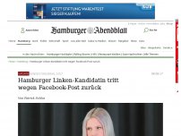 Bild zum Artikel: Bundestagswahl 2017: Hamburger Linken-Kandidatin: Rücktritt wegen Facebook-Post?