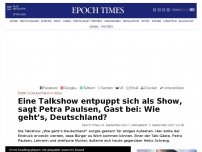 Bild zum Artikel: Eine Talkshow entpuppt sich als Show, sagt Petra Paulsen, Gast bei: Wie geht’s, Deutschland?