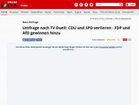 Bild zum Artikel: Neue Umfrage - CDU und SPD rutschen nach TV-Duell ab - AfD etabliert sich als drittstärkste Partei