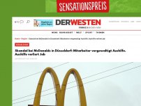 Bild zum Artikel: Skandal bei McDonalds in Düsseldorf: Mitarbeiter vergewaltigt Aushilfe. Aushilfe verliert Job