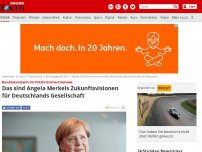 Bild zum Artikel: Bundeskanzlerin im FOCUS-Online-Interview - Das sind Angela Merkels Zukunftsvisionen für Deutschlands Gesellschaft