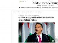 Bild zum Artikel: Orbáns europarechtliches Verbrechen muss Folgen haben