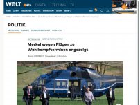Bild zum Artikel: Verdacht der Untreue: Merkel wegen Flügen zu Wahlkampfterminen angezeigt