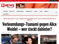 Bild zum Artikel: Über die Rolle von Christian Lindner (FDP) und Dagmar Rosenfeld (WELT) Verleumdungs-Tsunami gegen Alice Weidel – wer steckt dahinter?