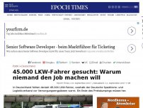 Bild zum Artikel: 45.000 LKW-Fahrer gesucht: Warum niemand den Job machen will