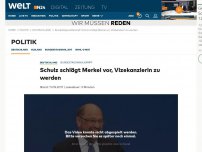 Bild zum Artikel: Bundestagswahlkampf: Schulz schlägt Merkel vor, Vizekanzlerin zu werden