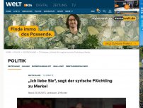 Bild zum Artikel: TV-Debatte: 'Ich liebe Sie', sagt der syrische Flüchtling zu Merkel