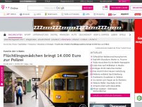 Bild zum Artikel: Fund in der U-Bahn: Flüchtlingsmädchen bringt 14.000 Euro zur Polizei