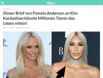 Bild zum Artikel: Dieser Brief von Pamela Anderson an Kim Kardashian könnte Millionen Tieren das Leben retten!