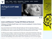 Bild zum Artikel: Lesen und Staunen: Donald Trumps US-Rede auf deutsch