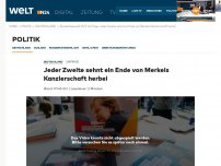 Bild zum Artikel: Umfrage: Jeder Zweite sehnt einem Ende von Merkels Kanzlerschaft entgegen