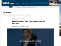 Bild zum Artikel: Bundestagswahl: Weidel fordert Petry zum Verlassen der AfD auf