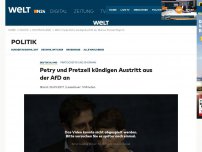 Bild zum Artikel: Frauke Petry kündigt Austritt aus der AfD an