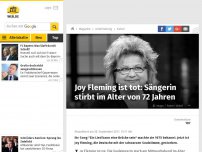 Bild zum Artikel: Joy Fleming ist tot: Sängerin stirbt im Alter von 72 Jahren