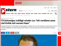 Bild zum Artikel: Nächtlicher Facebook-Beitrag: Til Schweiger schlägt wieder zu: 'Ich verdiene sooo viel Kohle mit eurem Hass'