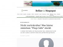 Bild zum Artikel: Betrugsmasche: Nicht zurückrufen! Was hinter ominösen 'Ping-Calls' steckt