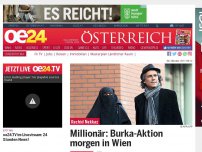 Bild zum Artikel: Millionär: Burka-Aktion morgen in Wien