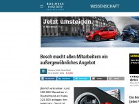 Bild zum Artikel: Bosch macht allen Mitarbeitern ein außergewöhnliches Angebot
