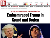 Bild zum Artikel: Er hält nicht viel von ihm - Eminem rappt Trump in Grund und Boden