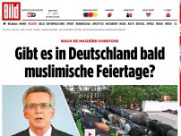 Bild zum Artikel: Nach de Maizière-Vorstoß - Gibt es in Deutschland bald muslimische Feiertage?