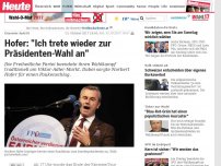 Bild zum Artikel: Erneuter Antritt: Hofer: 'Ich trete wieder zur Präsidenten-Wahl an'