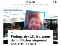 Bild zum Artikel: Freitag, der 13., ist, wenn du im Flixbus einpennst und erst in Paris aufwachst