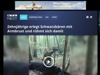 Bild zum Artikel: Zehnjährige erlegt Schwarzbären mit Armbrust und rühmt sich damit