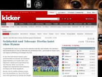 Bild zum Artikel: Solidarität und Toleranz: Hertha kniet ohne Hymne