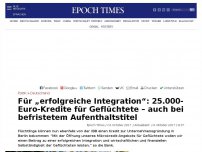 Bild zum Artikel: Für „erfolgreiche Integration“: 25.000-Euro-Kredite für Geflüchtete – auf für solche mit befristetem Aufenthaltstitel