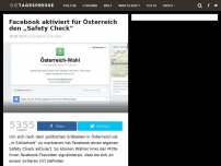 Bild zum Artikel: Facebook aktiviert für Österreich den „Safety Check”
