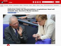 Bild zum Artikel: Zahlreiche Fehler der Kanzlerin - Nach CDU-Debakel in Niedersachsen: Schäuble übt scharfe Kritik an Angela Merkel