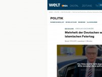 Bild zum Artikel: Vorschlag von de Maizière: Mehrheit der Deutschen will keinen islamischen Feiertag