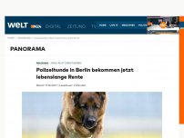Bild zum Artikel: Nach acht Dienstjahren: Polizeihunde in Berlin bekommen jetzt lebenslange Rente