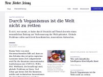 Bild zum Artikel: Durch Veganismus ist die Welt nicht zu retten