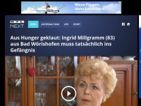 Bild zum Artikel: Aus Hunger geklaut: Keine Gnade! 83-Jährige muss tatsächlich ins Gefängnis