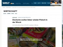 Bild zum Artikel: Abkehr von Ersatzprodukten: Deutsche wollen lieber wieder Fleisch in der Wurst