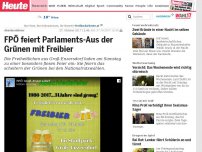 Bild zum Artikel: Abschiedsfeier: FPÖ feiert Parlaments-Aus der Grünen mit Freibier