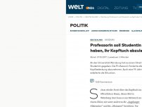 Bild zum Artikel: Würzburg: Professorin soll Studentin aufgefordert haben, ihr Kopftuch abzulegen