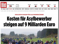 Bild zum Artikel: Exklusive Zahlen - Kosten für Asylbewerber steigen auf 9 Milliarden Euro