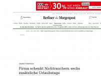 Bild zum Artikel: Zigarettenpause: Firma schenkt Nichtrauchern sechs zusätzliche Urlaubstage