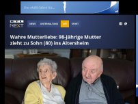 Bild zum Artikel: Wahre Mutterliebe: 98-Jährige Mutter zieht zu Sohn (80) ins Altersheim