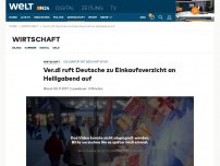 Bild zum Artikel: Ver.di ruft Deutsche zu Einkaufsverzicht an Heiligabend auf
